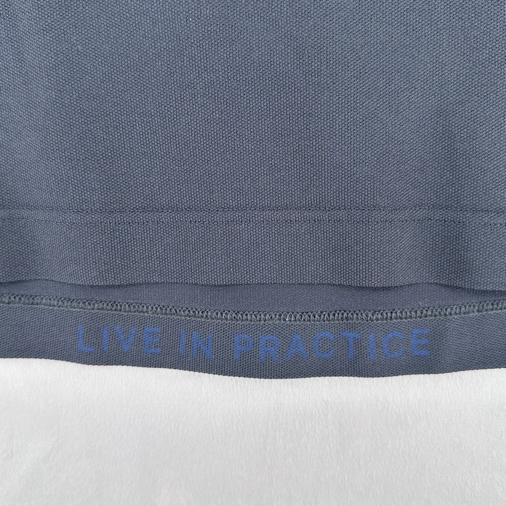 Lululemon Tech Pique‎ Polo Shirt Mens Medium Gray Short Sleeve Performance Golf - Picture 2 of 6